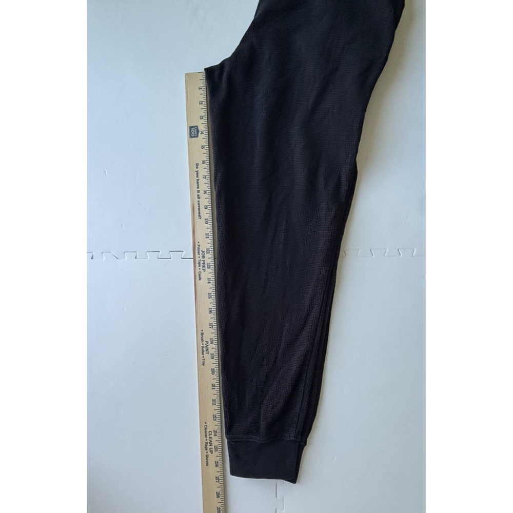 PACT Womens Thermal Pants Joggers Organic Cotton Waffle Knit - Size M Blk - Picture 7 of 8